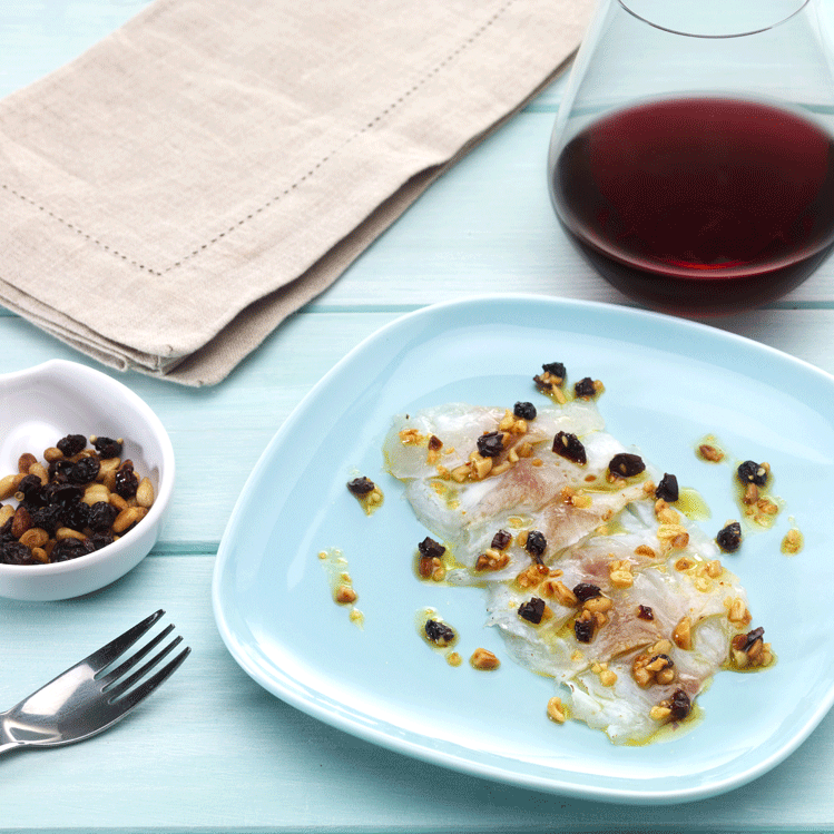 Mi-cuit of sea bream with orange and coriander oil