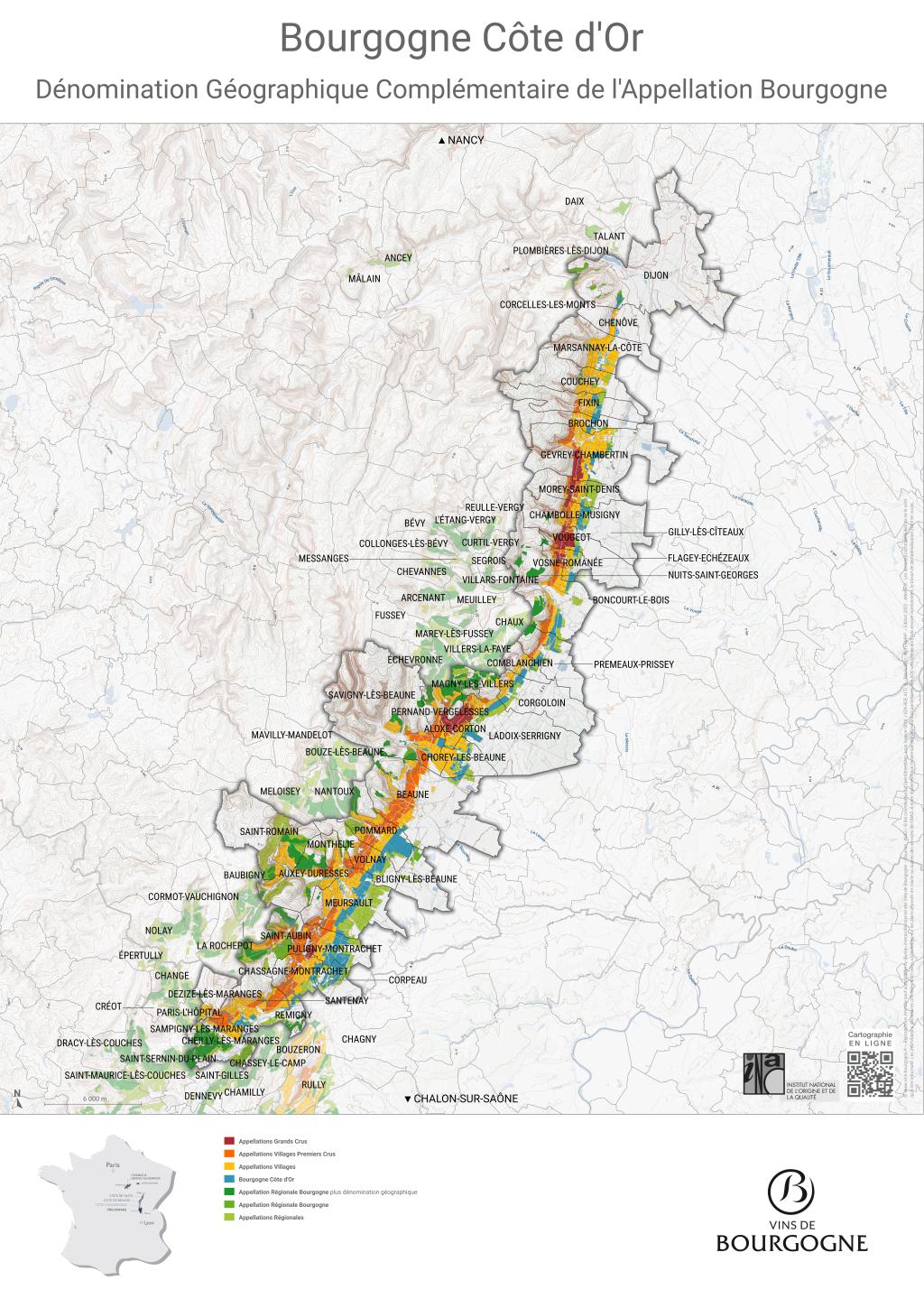 Map Bourgogne Côte d’Or