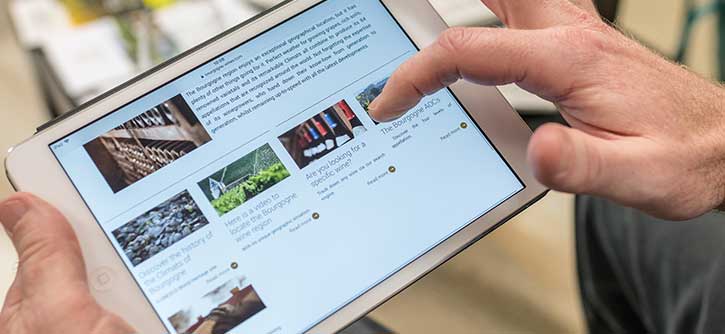 The main links to Bourgogne Wine informations for the press