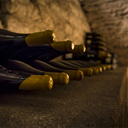 old vintage bottles of Bourgogne in a Bourgogne cellar old vintage bottles of Bourgogne in a Bourgogne cellar