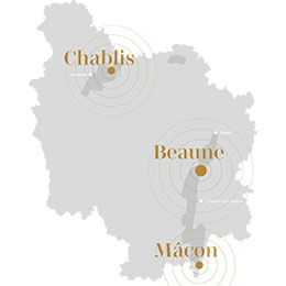 Localisation of the Cites des vins in Bourgogne Localisation of the Cites des vins in Bourgogne