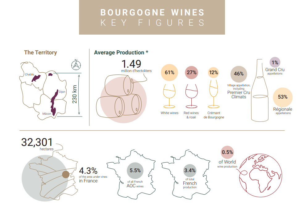  Key figures for the Bourgogne winegrowing region